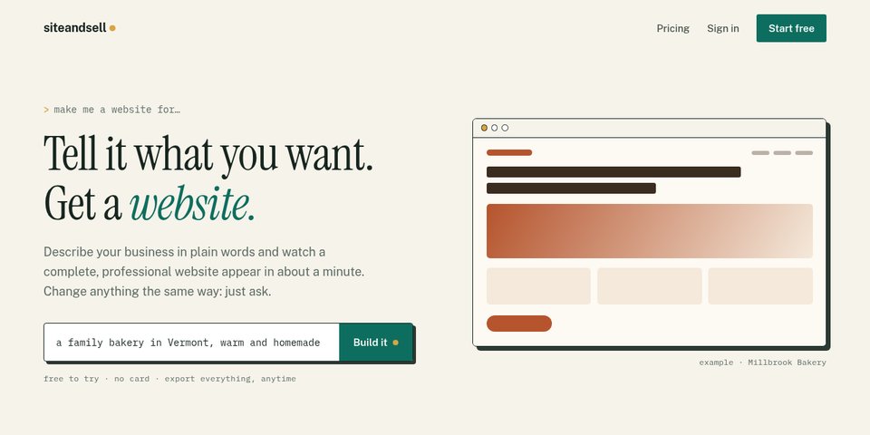 Site & Sell homepage