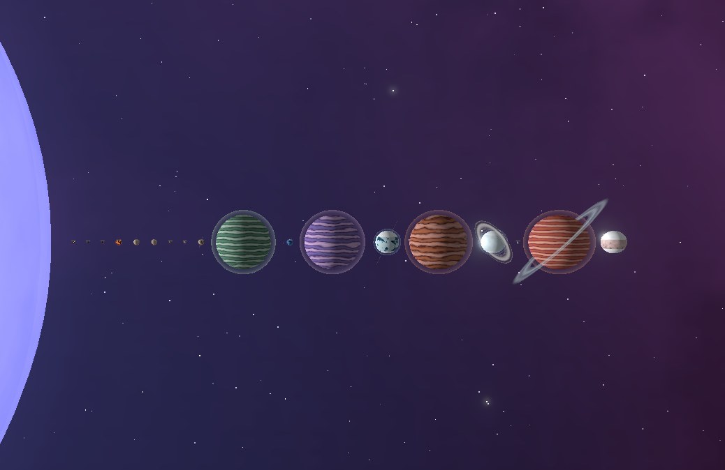 Space Everest solar system view